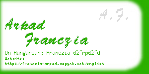 arpad franczia business card